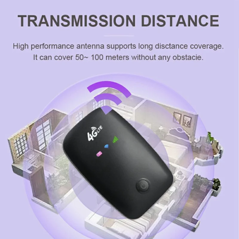 M3-E Eurasian Version Portable SIM Card 4G LTE Wireless Router Car Travel 150Mbps Mobile Hotspot Device - White