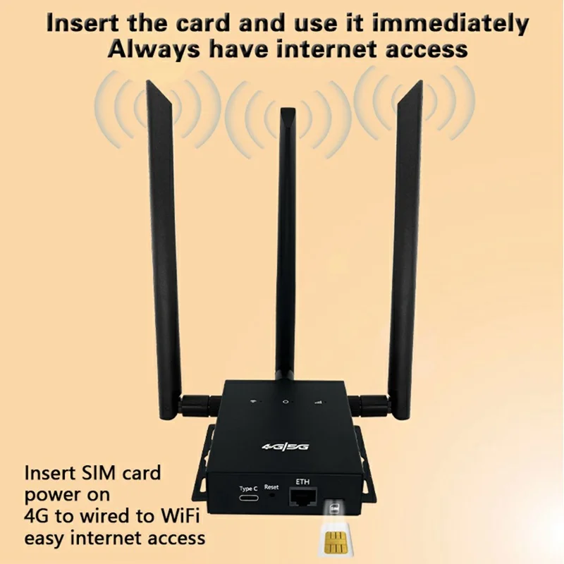 ED121-E Eurasian Version 4G LTE WiFi Router Single Ethernet Port SIM Card Slot Internet Router - US Plug