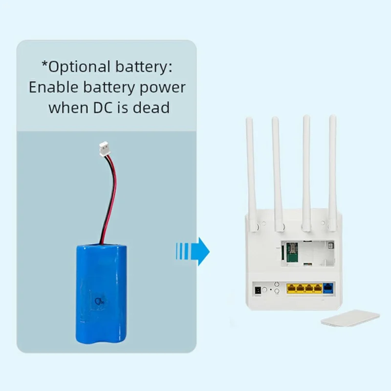C521-E Cat7 4G Wireless Router 5 LAN Ports WiFi Hotspot with SIM Card Slot, Eurasian Version (without Battery) - US Plug