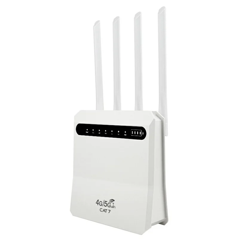 C521-E Cat7 4G Wireless Router 5 LAN Ports WiFi Hotspot with SIM Card Slot, Eurasian Version (without Battery) - EU Plug