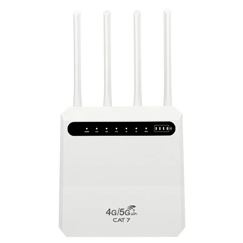 C521-E Cat7 4G Wireless Router 5 LAN Ports WiFi Hotspot with SIM Card Slot, Eurasian Version (without Battery) - EU Plug