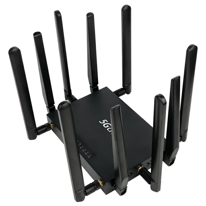 NR180 Eurasian Version Gigabit WiFi 6 Dual Band 2.4G+5.8G Router Dual SIM CPE 10 Antenna 5G Router - US Plug