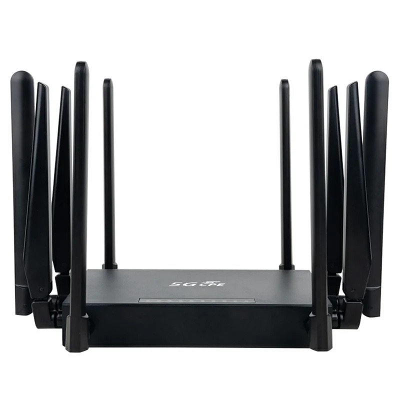 NR180 Eurasian Version Gigabit WiFi 6 Dual Band 2.4G+5.8G Router Dual SIM CPE 10 Antenna 5G Router - US Plug