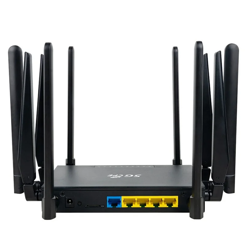 NR180 Eurasian Version Gigabit WiFi 6 Dual Band 2.4G+5.8G Router Dual SIM CPE 10 Antenna 5G Router - US Plug