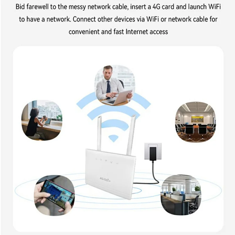 R311-E Eurasian Version Home CPE LTE 4G Router SIM Card WiFi Sharing Single Ethernet Port Router - EU Plug