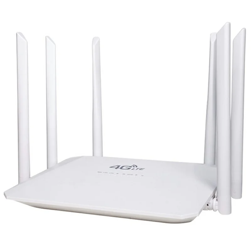 210M-E Eurasian Version SIM Card 4G LTE Router Home Office 3 Ethernet Ports 6 Antennas WiFi CPE Router - US Plug