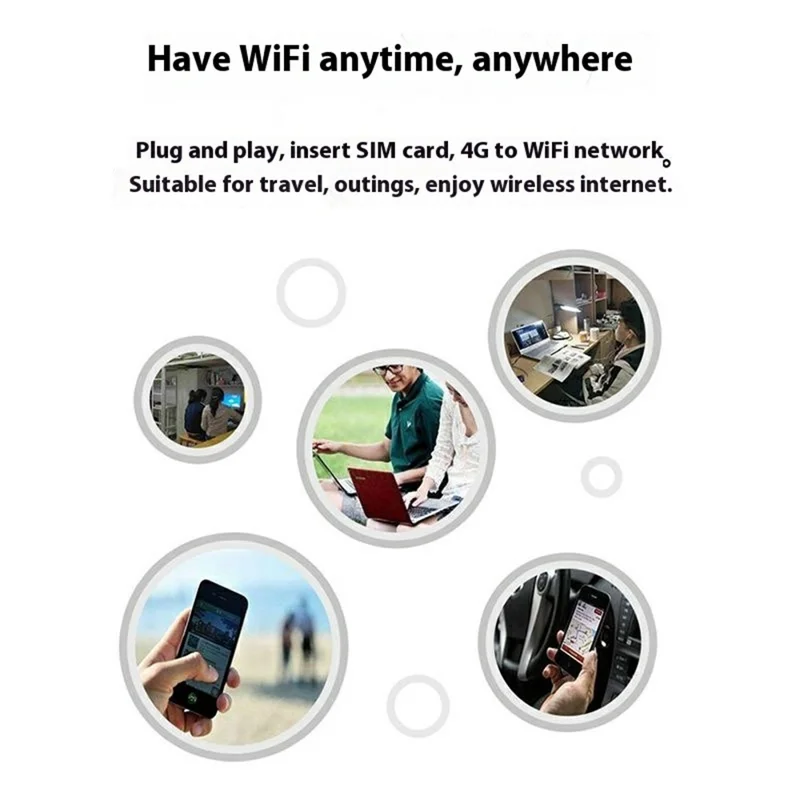 U6-E8 Eurasian Version 4G LTE UFI Modem USB WiFi Dongle International Travel SIM Card Portable WiFi Hotspot - Black