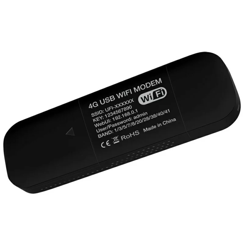 U6-E8 Eurasian Version 4G LTE UFI Modem USB WiFi Dongle International Travel SIM Card Portable WiFi Hotspot - Black