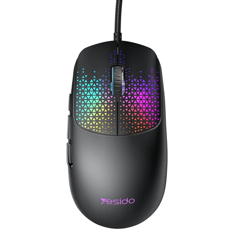 YESIDO KB32 Wired Lightweight RGB Gaming Mouse 7200 DPI 7 Buttons Computer Gamer Mouse