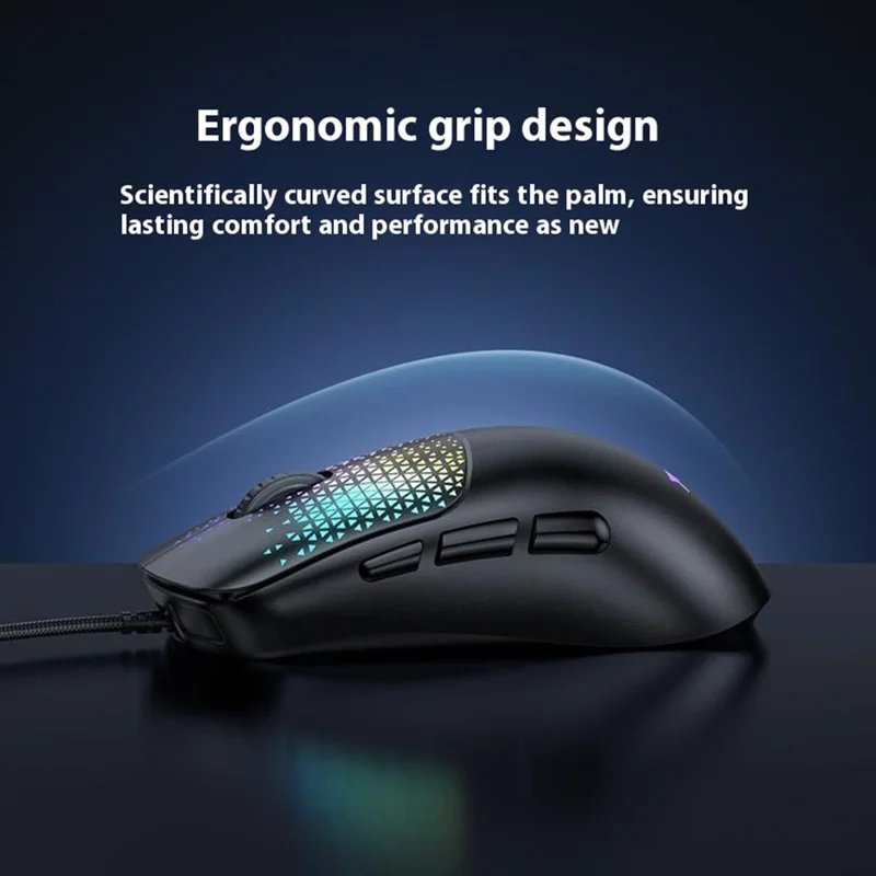 YESIDO KB32 Wired Lightweight RGB Gaming Mouse 7200 DPI 7 Buttons Computer Gamer Mouse