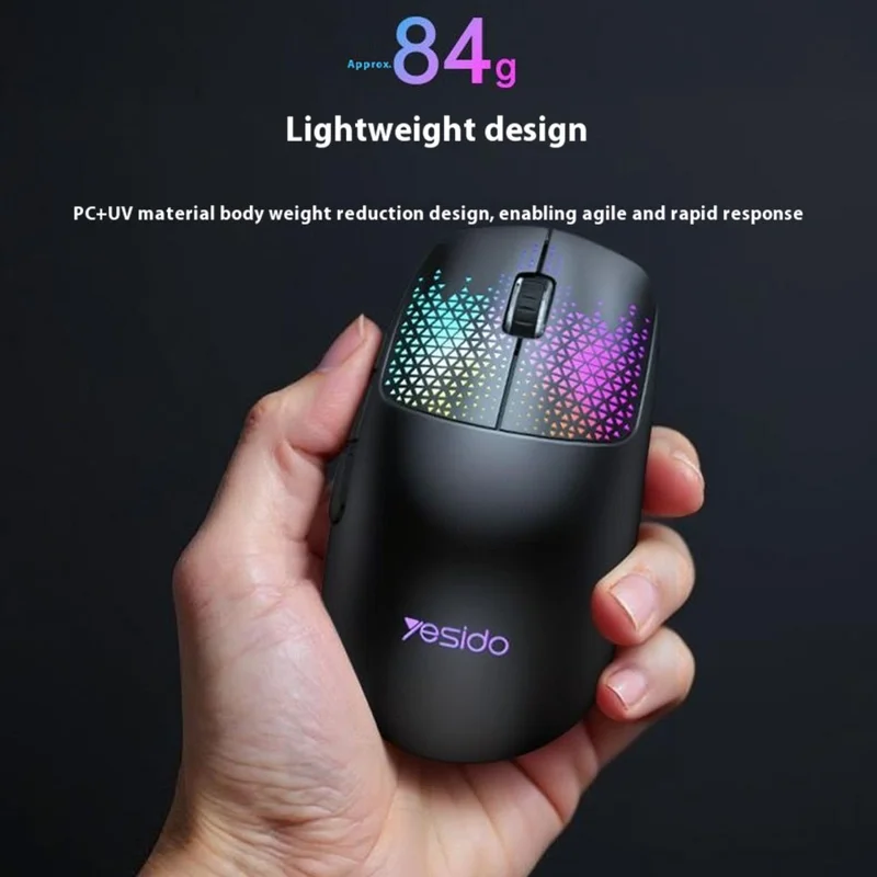 YESIDO KB32 Wired Lightweight RGB Gaming Mouse 7200 DPI 7 Buttons Computer Gamer Mouse