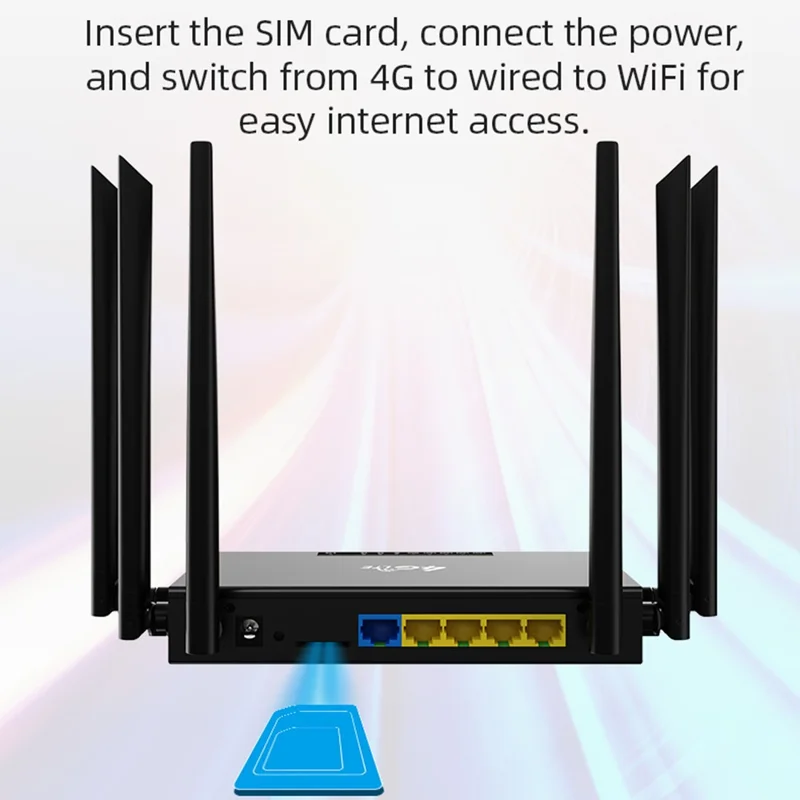 ED128-L American Version 4G LTE Industrial Router 300Mbps Wireless WiFi Home Office SIM Card Router - EU Plug