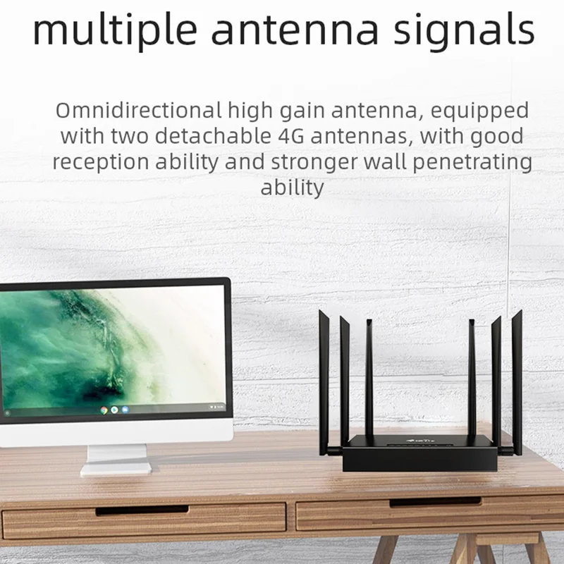 ED128-L American Version 4G LTE Industrial Router 300Mbps Wireless WiFi Home Office SIM Card Router - EU Plug