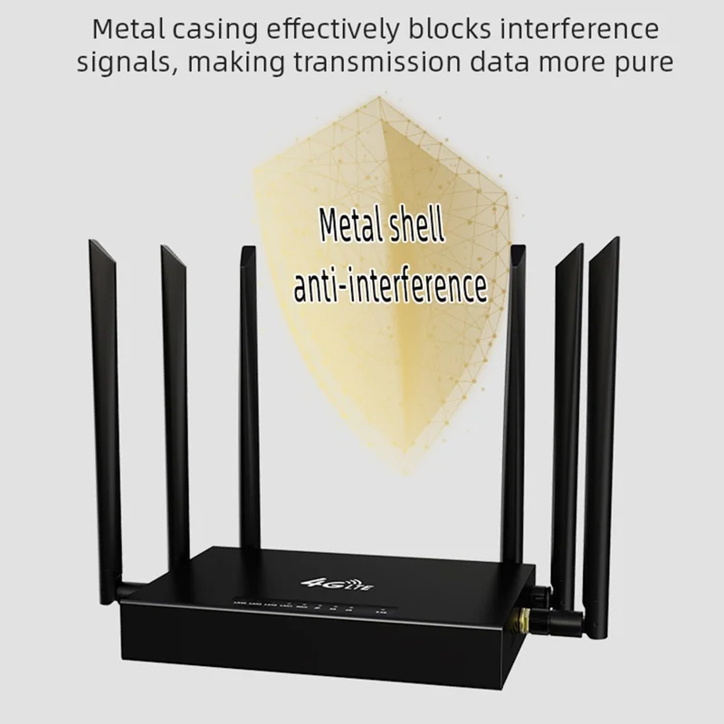 ED128-L American Version 4G LTE Industrial Router 300Mbps Wireless WiFi Home Office SIM Card Router - EU Plug