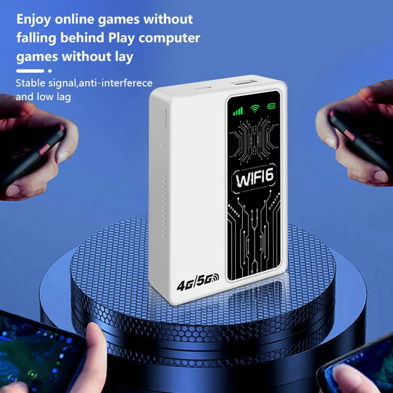 Enrutador portátil 4G LTE M20-E Versión Euroasiática WiFi Hotspot MIFI Banco de energía de 10000mAh - Blanco