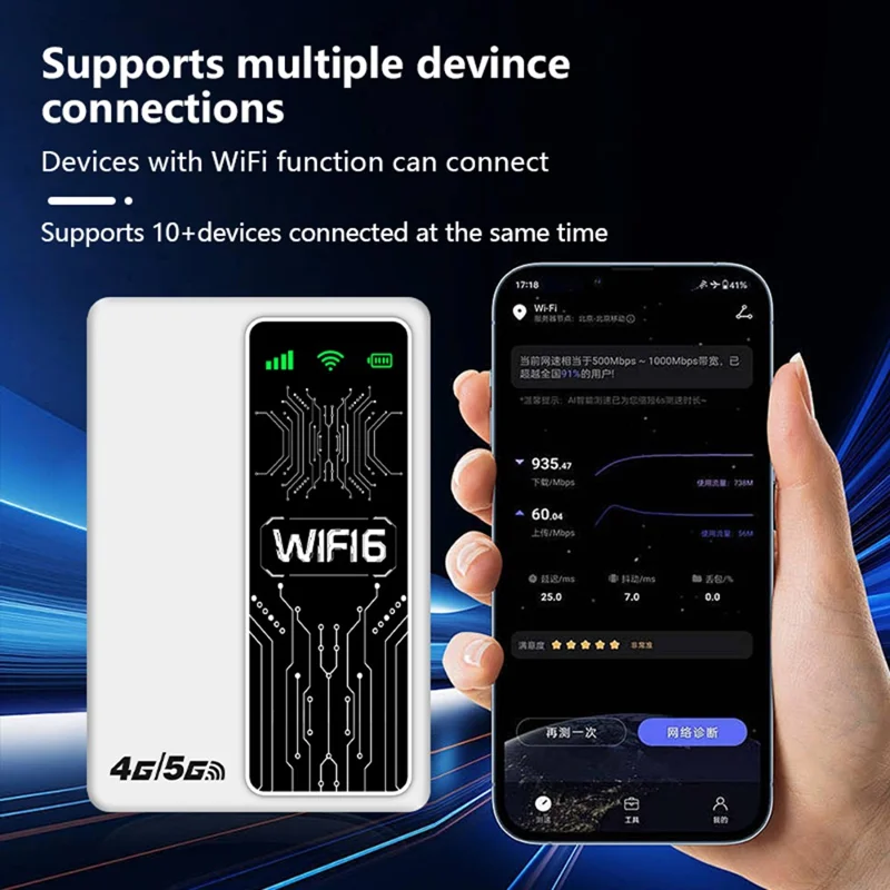 Enrutador portátil 4G LTE M20-E Versión Euroasiática WiFi Hotspot MIFI Banco de energía de 10000mAh - Blanco