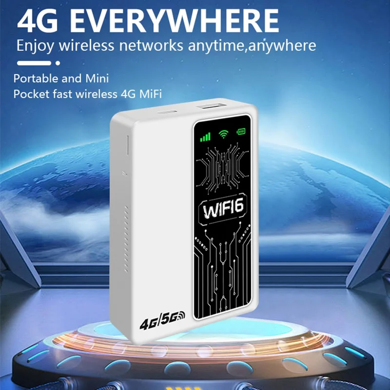 Enrutador portátil 4G LTE M20-E Versión Euroasiática WiFi Hotspot MIFI Banco de energía de 10000mAh - Blanco