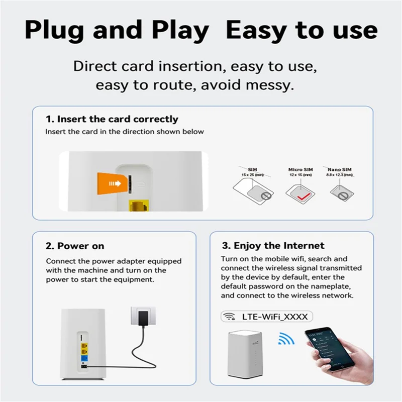 CPF101-E8 Eurasian Version 4G LTE Router Home Office SIM Card Mobile WiFi Hotspot with 3 LAN Ports - EU Plug