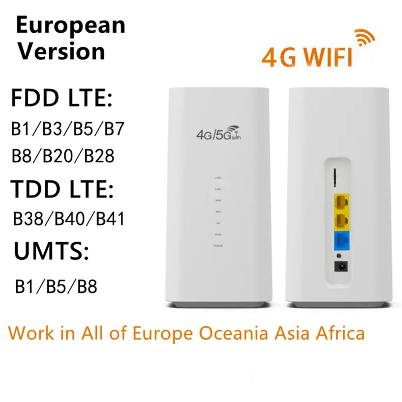 CPF101-E8 Eurasian Version 4G LTE Router Home Office SIM Card Mobile WiFi Hotspot with 3 LAN Ports - EU Plug