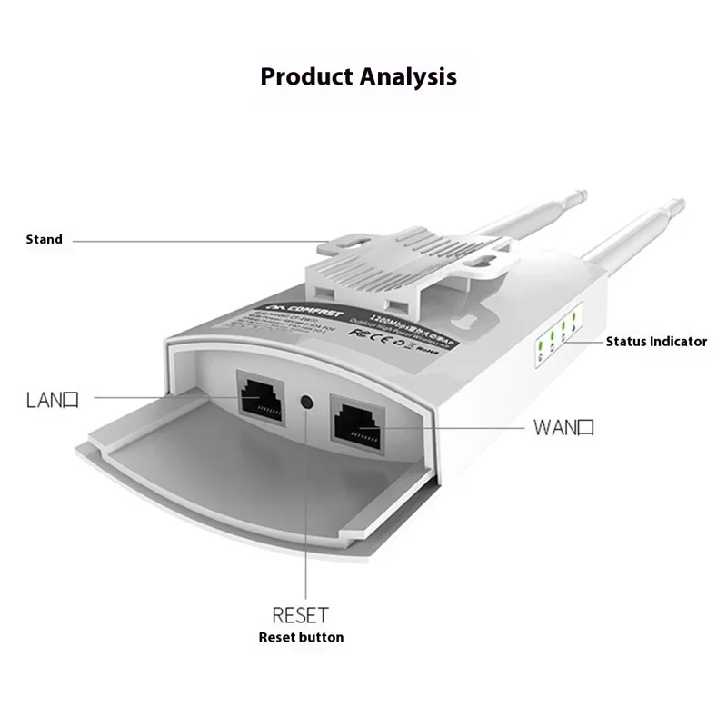 COMFAST CF-EW72 V2 High Power Outdoor Dual Band Wireless AP WiFi Base Station 1200M Wireless Router