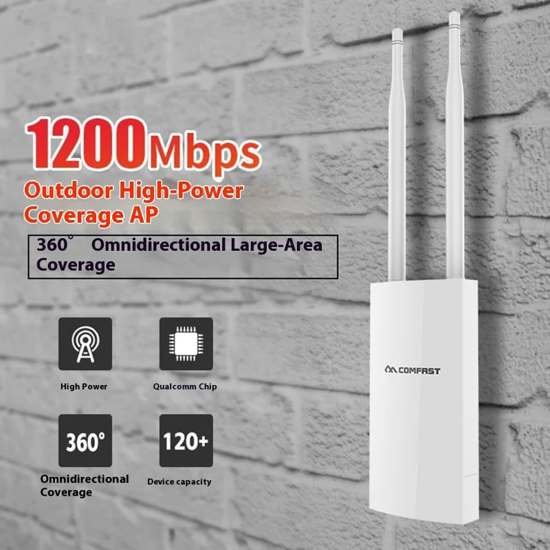 COMFAST CF-EW72 V2 High Power Outdoor Dual Band Wireless AP WiFi Base Station 1200M Wireless Router