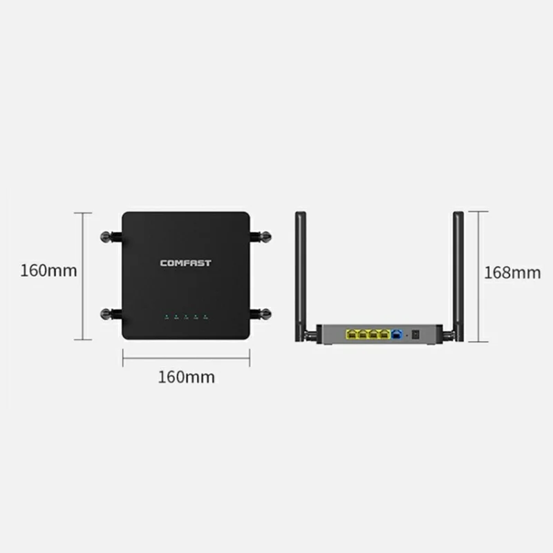 COMFAST CF-N5 V2 1200Mbps WiFi6 Dual Band Wireless Router with Gigabit Ethernet Port and 4 Antennas