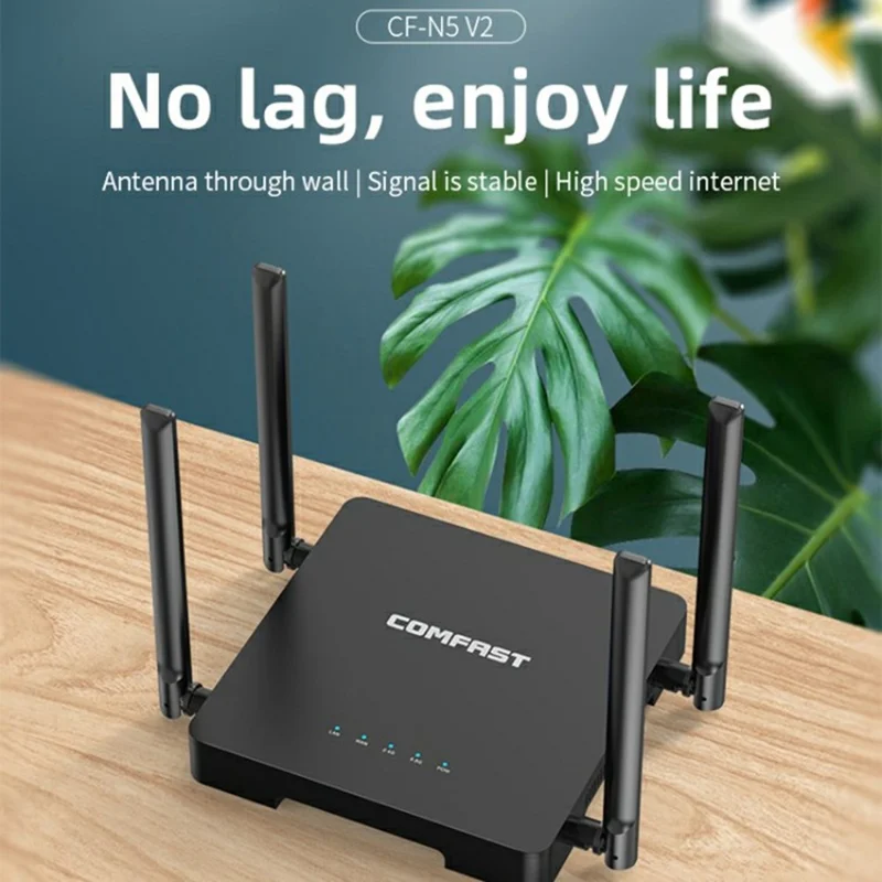 COMFAST CF-N5 V2 1200Mbps WiFi6 Dual Band Wireless Router with Gigabit Ethernet Port and 4 Antennas