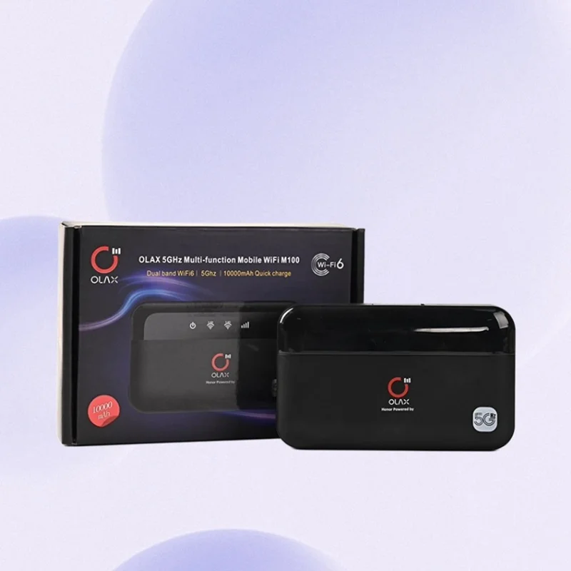 OLAX M100 WiFi Dual Band 2,4G / 5,8G Draagbare Router met SIM-kaartondersteuning 10000mAh Powerbank / Mobiele Hotspot