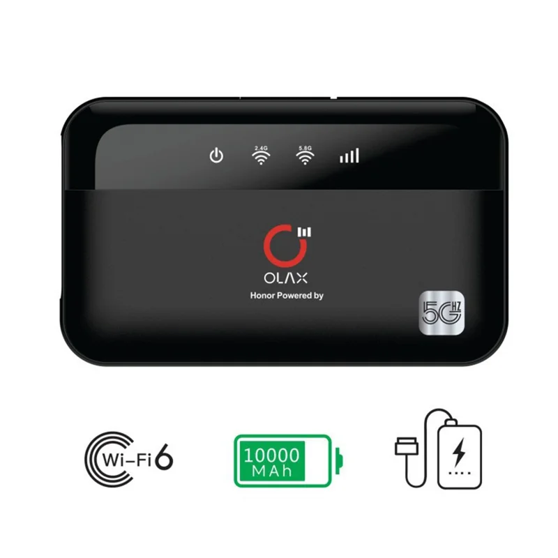 OLAX M100 WiFi Dual Band 2,4G / 5,8G Draagbare Router met SIM-kaartondersteuning 10000mAh Powerbank / Mobiele Hotspot