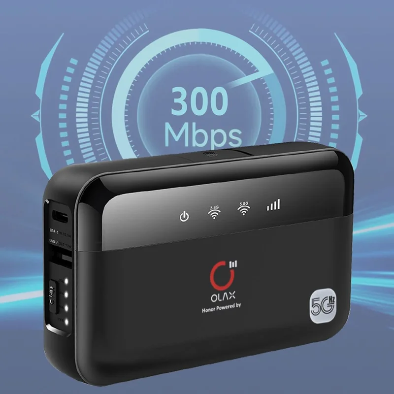OLAX M100 WiFi Dual Band 2,4G / 5,8G Draagbare Router met SIM-kaartondersteuning 10000mAh Powerbank / Mobiele Hotspot