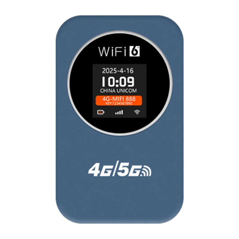 Draagbare 4G LTE WiFi-router M32-E met SIM-kaartsleuf / LCD-display / 3000 mAh-accu voor reizen / Buiten, versie voor Europa / Azië - Blauw