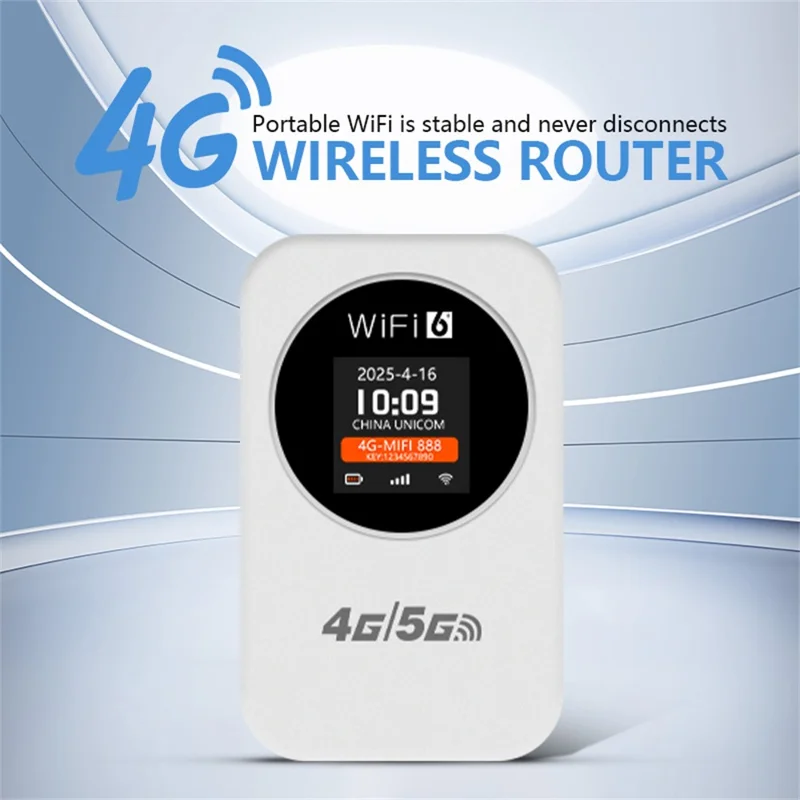 Draagbare 4G LTE WiFi-router M32-E met SIM-kaartsleuf / LCD-display / 3000 mAh-accu voor reizen / Buiten, versie voor Europa / Azië - Blauw