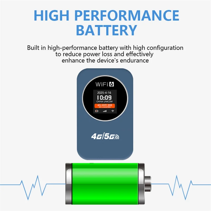 Draagbare 4G LTE WiFi-router M32-E met SIM-kaartsleuf / LCD-display / 3000 mAh-accu voor reizen / Buiten, versie voor Europa / Azië - Blauw