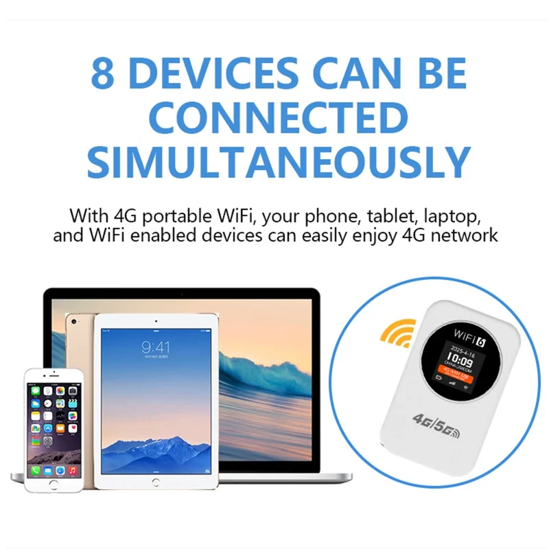 Draagbare 4G LTE WiFi-router M32-E met SIM-kaartsleuf / LCD-display / 3000 mAh-accu voor reizen / Buiten, versie voor Europa / Azië - Blauw