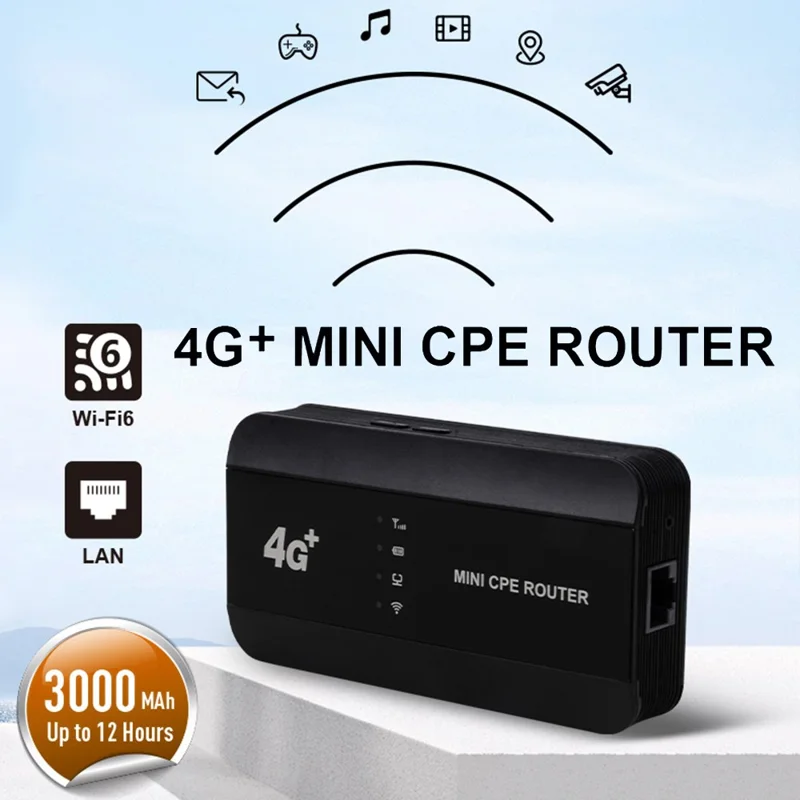 M10-LW 4G Router WiFi Hotspot met RJ45-poort WPS-functie SIM-kaartsleuf WIFI6 Draagbaar, Amerikaanse editie