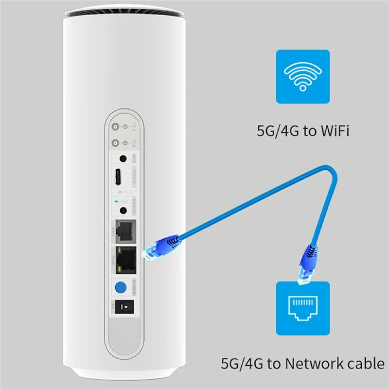 NR500 5G CPE-router met SIM-kaartsleuf 2,4G + 5,8G Dualband WiFi 6 Gigabit Draadloze Repeater, met 4000mAh-batterij - US-stekker