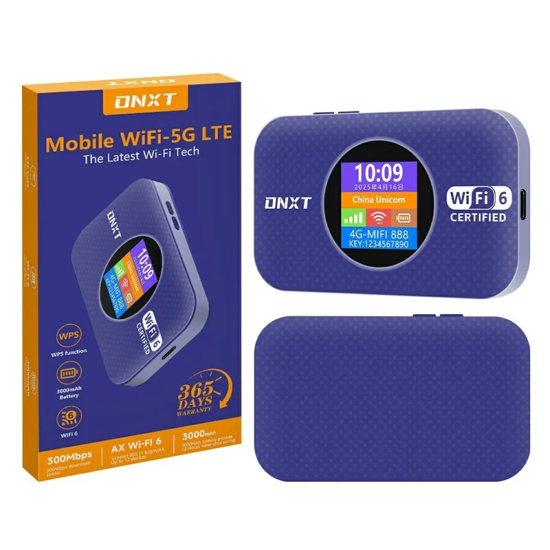 DNXT MF967-E 4G Router Mobile WiFi Portable WiFi6 Wireless Repeater Support WPS / SIM Card / DMZ, Eurasia Version - Purple