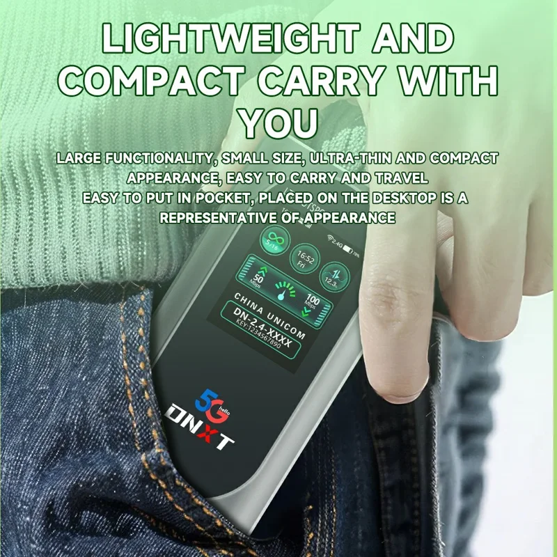 M2D-E Draagbare 5G-router 2,4G / 5,8G Dualband 600Mbps WiFi 6 MiFi met kleurenscherm, versie voor Eurazië