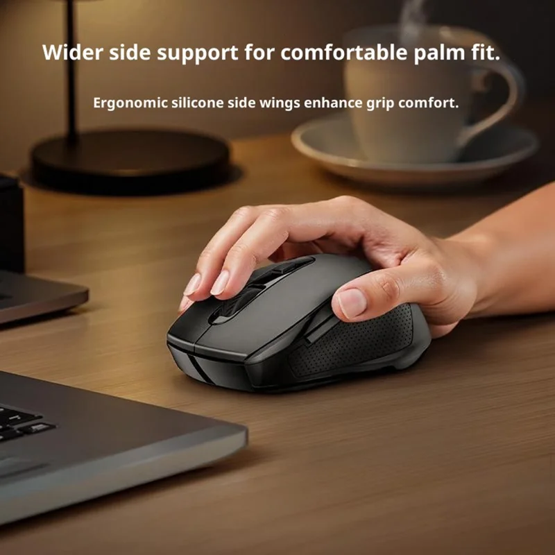 YESIDO KB45 2,4 G trådløs lydsvag forretningsmus 6 knapper 4 DPI bred sidehvile præcis sporingsfunktion til Windows / Mac / Android - Sort