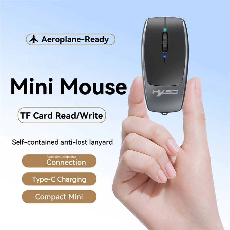 HXSJ M109 2 in 1 voor Windows / MacOS / Linux 3 DPI Instelbare Bluetooth-compatibele Draadloze Muis TF Kaartlezer - Grijs