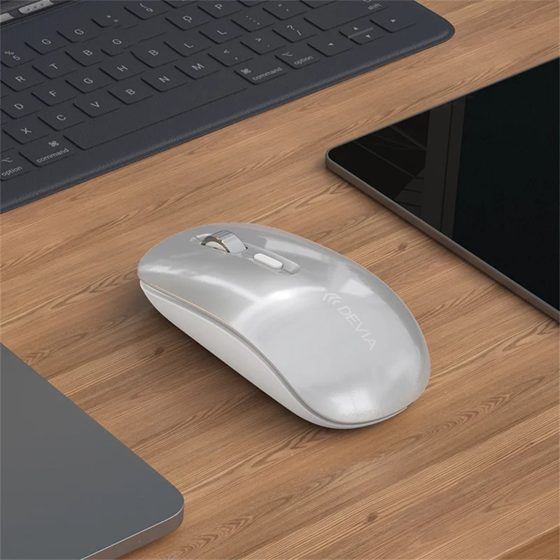 DEVIA Lingo Series Wireless Mouse Bluetooth-compatible / 2.4G Dual Mode 3 DPI Adjustable Silent Mouse - Silver