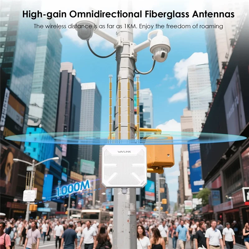 WAVLINK BE5100 WN573HBE2 IP67 Waterproof WiFi 7 Outdoor Router with 8dBi High Gain Antenna - US Plug