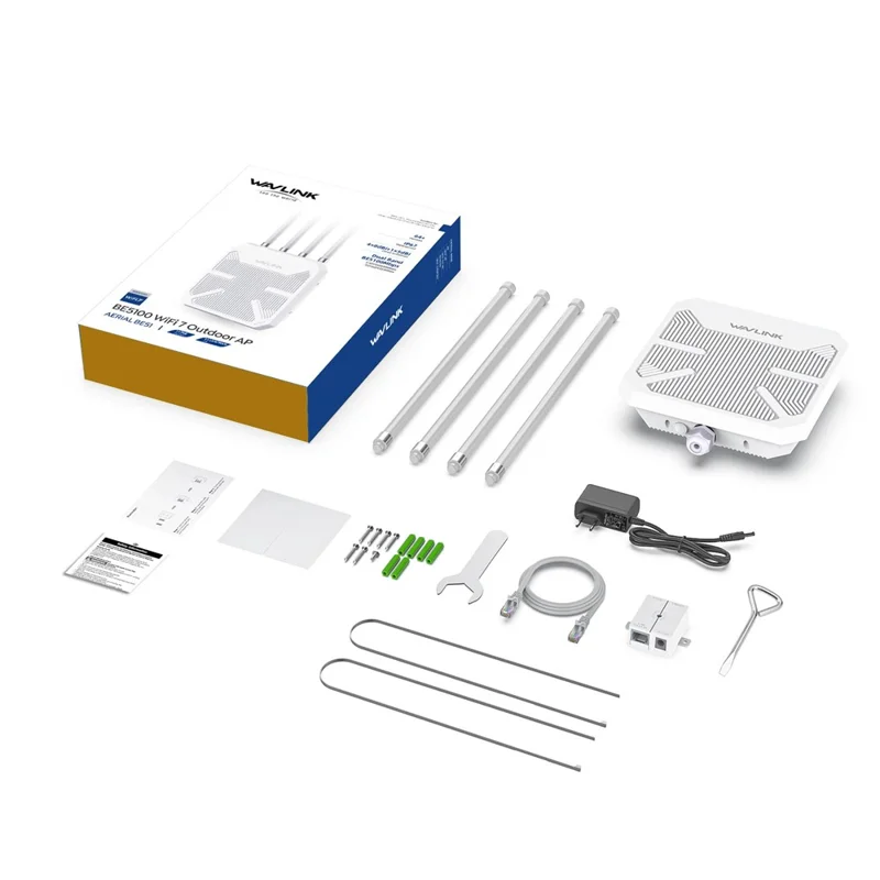 WAVLINK BE5100 WN573HBE2 IP67 Waterproof WiFi 7 Outdoor Router with 8dBi High Gain Antenna - US Plug