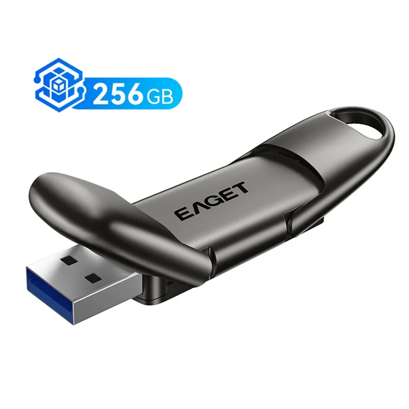EAGET SU50 256GB Solid State Pen Drive USB 3.2 Gen1 + Type-C 2 in 1 USB Flash Drive voor PC Smartphone Tablet - Zwart