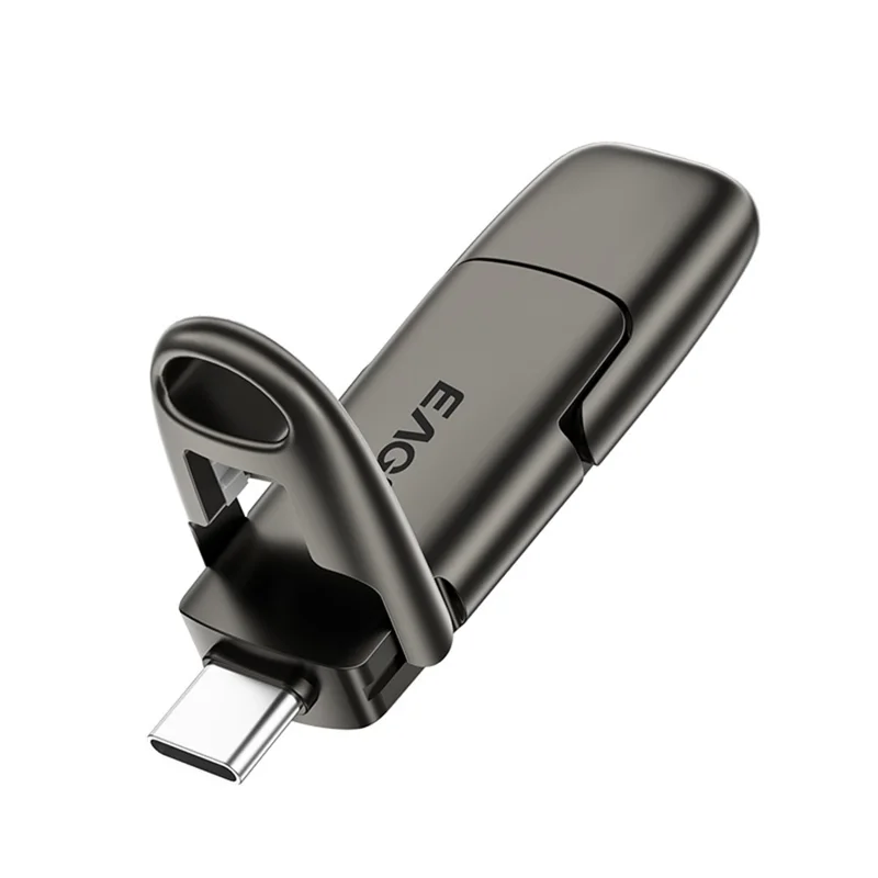 EAGET SU50 512GB Solid State Pen Drive USB 3.2 Gen1 + Type-C 2 in 1 USB Flash Drive voor PC Smartphone Tablet - Zwart