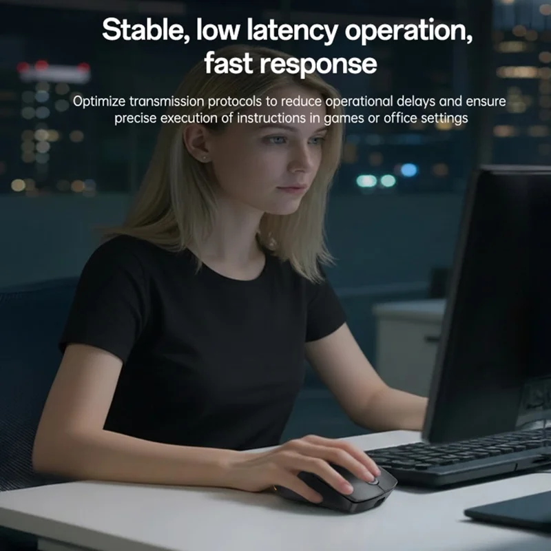 YESIDO KB46 Wireless Gaming Mouse 2.4G / Bluetooth-compatible / USB Wired Mouse with RGB Backlit - Black