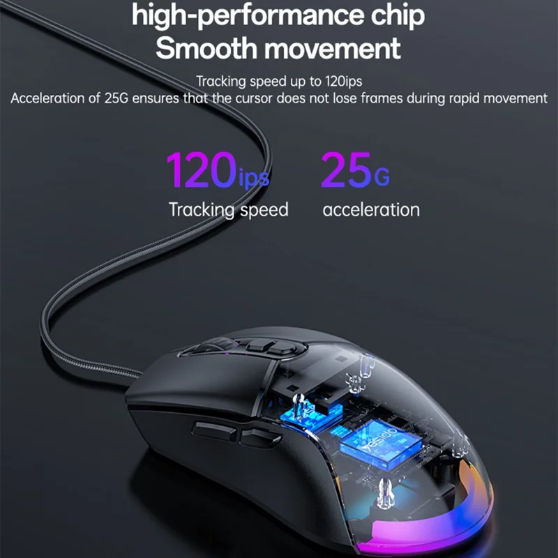 YESIDO KB46 Wireless Gaming Mouse 2.4G / Bluetooth-compatible / USB Wired Mouse with RGB Backlit - Black