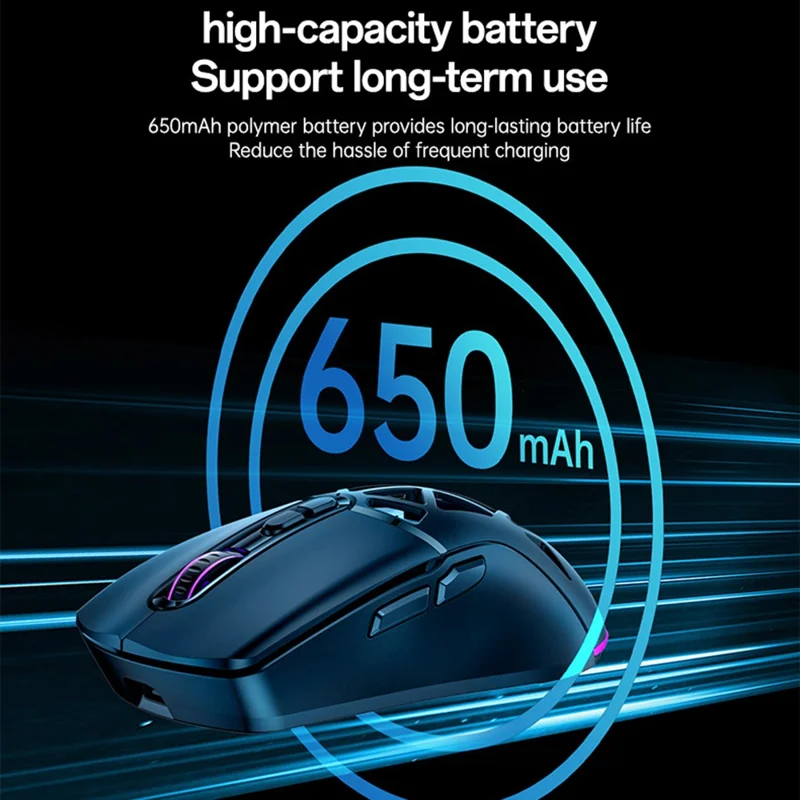 YESIDO KB46 Wireless Gaming Mouse 2.4G / Bluetooth-compatible / USB Wired Mouse with RGB Backlit - Black