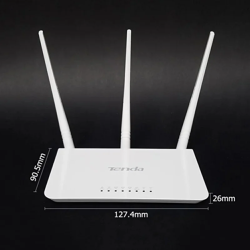 TENDA F3 Wireless Router 300M WiFi 3x5dBi Antennas Fiber Broadband for Home, EU Plug
