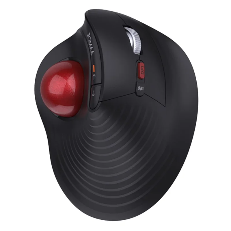 JOMAA JOM255 2.4G Wireless Bluetooth-compatible Dual Mode Trackball Mouse Rechargeable Silent Ergonomic Cordless Mouse